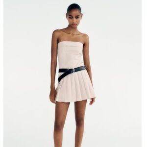 ZARA STRIPED STRAPLESS DRESS